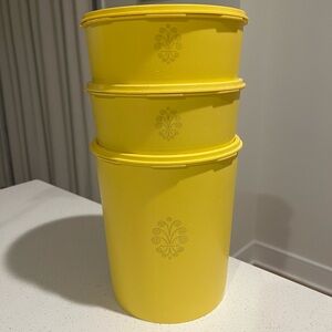 VINTAGE Tupperware Yellow Food Storage Containers